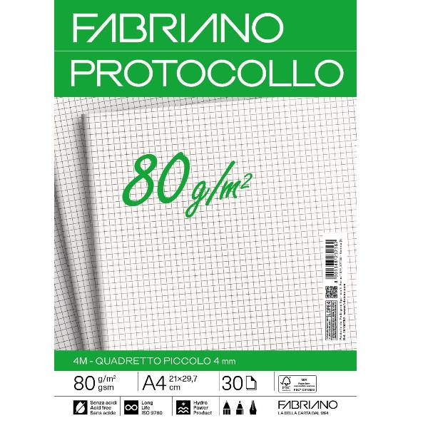 Fabriano CARTA PROTOCOLLO A4 80g 30ff - RIG …