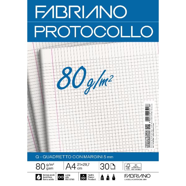 Fabriano CARTA PROTOCOLLO A4 80g 30ff - RIG …