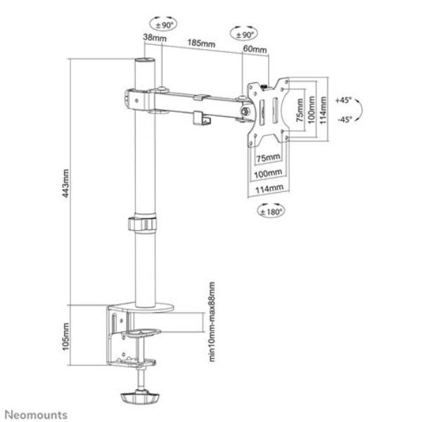 Neomounts FPMA-D540BLACK - Kit montaggio (montaggio su scrivania) …