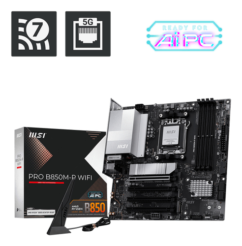 MSI PRO B850M-P WIFI, AMD, Socket AM5, AMD …