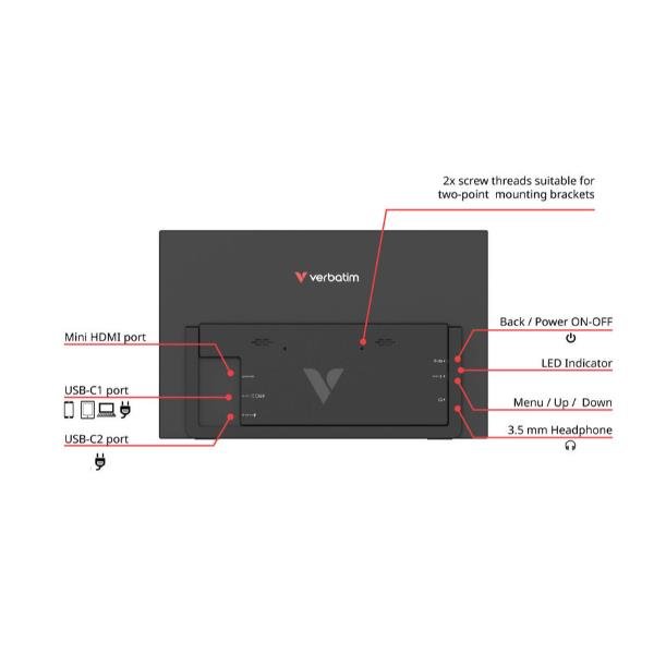 Verbatim Portable 15.6? FHD Monitor LIGHT, 39,6 cm …