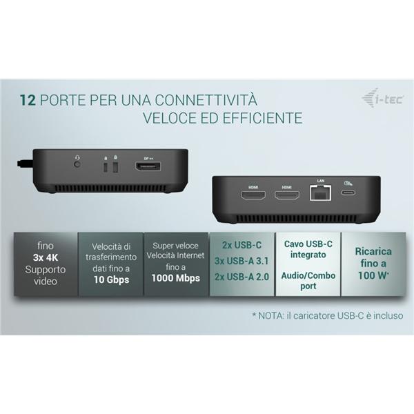 i-tec USB-C DP Dual HDMI Docking Station with …
