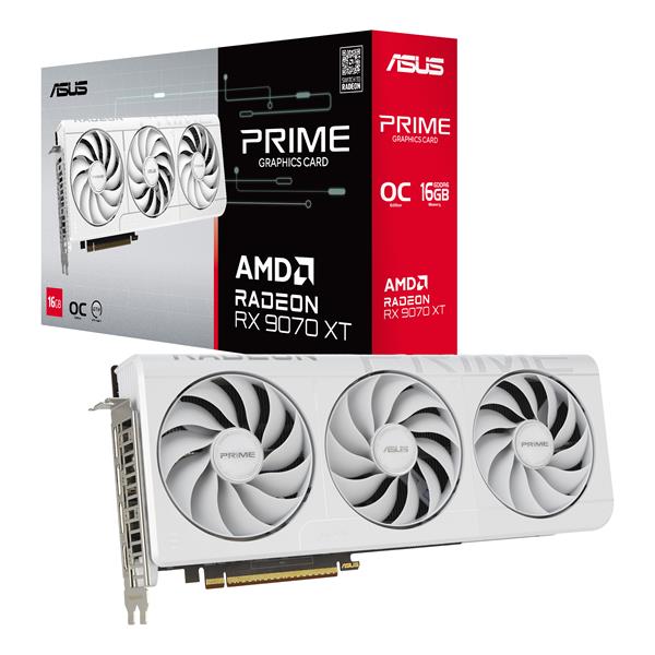 ASUS Prime -RX9070XT-O16G-WHITE, Radeon RX 9070 XT, 16 …