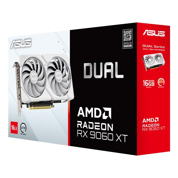 ASUS Dual -RX9060XT-16G-WHITE, Radeon RX 9060 XT, 16 …