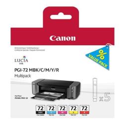 Canon 5 Cartucce dʼinchiostro Multipack PGI-72 MBK/C/M/Y/R, Resa …