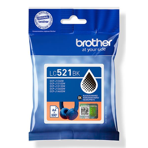 Brother LC521BK, Nero, 1 pz, 500 pagine, Confezione …