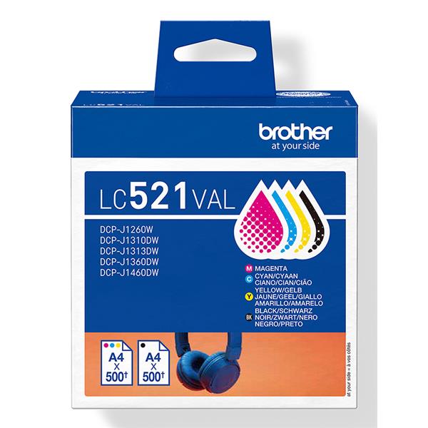 Brother LC521VAL, Nero, Ciano, Magenta, Giallo, 4 pz, …