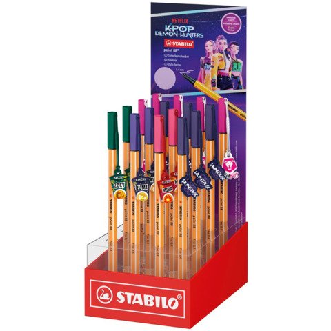 Espositore 16 fineliner Stabilo Point 88 KPop Demon …
