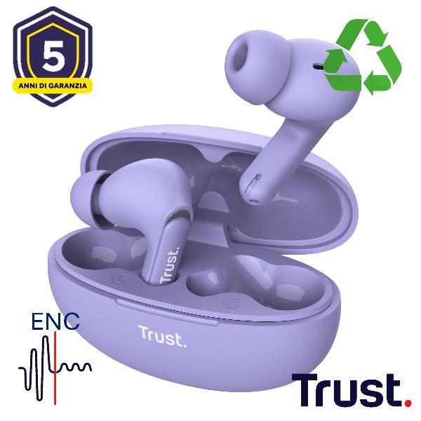Cuffie bluetooth wireless YAVI - viola - Trust