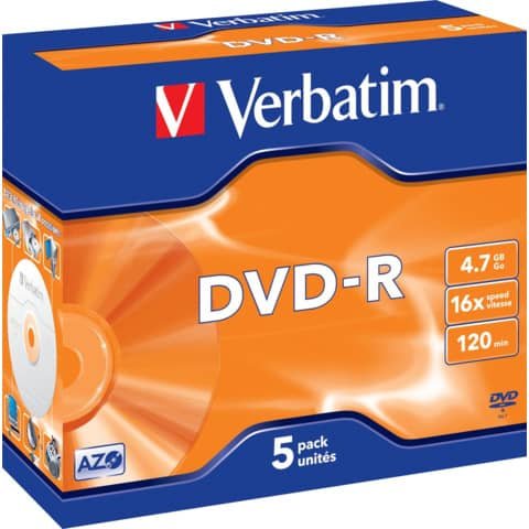 Verbatim - Scatola 5 DVD-R - Jewel case …