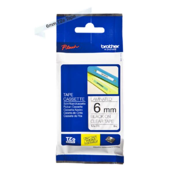 Brother - Nastro - Nero/Trasparente - TZE111 - …