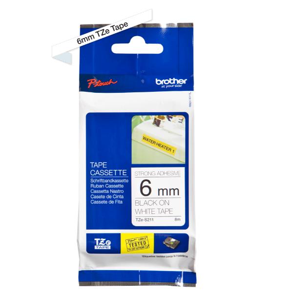 Brother - Nastro con adesivo resistente - Nero/Bianco …