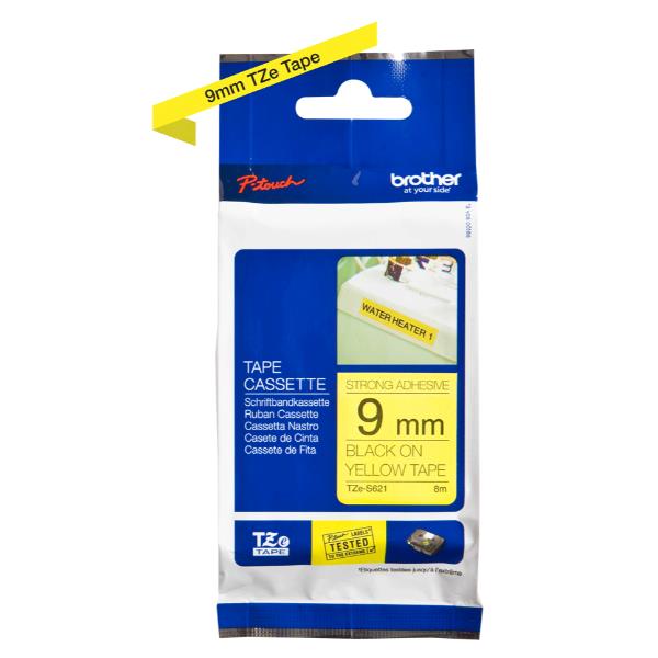 Brother - Nastro con adesivo resistente - Nero/Giallo …