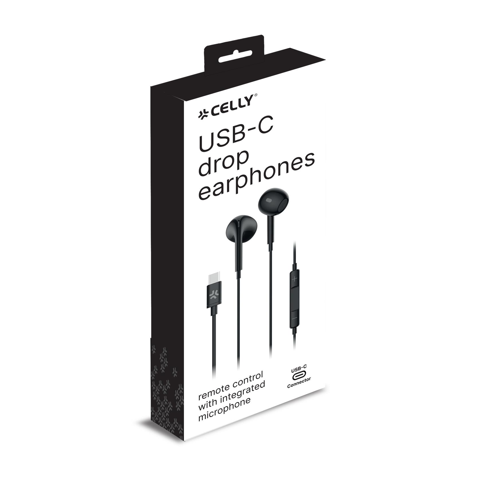 =>>DROP STEREO EARPHONES USB-C BK