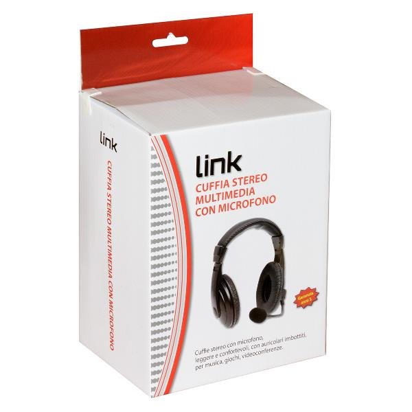 LINK CUFFIA AUDIO CON MICROFONO ORIENTABILE CONNETTORE JACK …