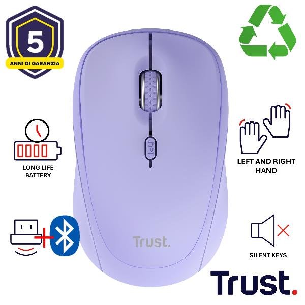 Trust YVI+ MOUSE WIRELESS (FINO A 3 DISPOSITIVI …
