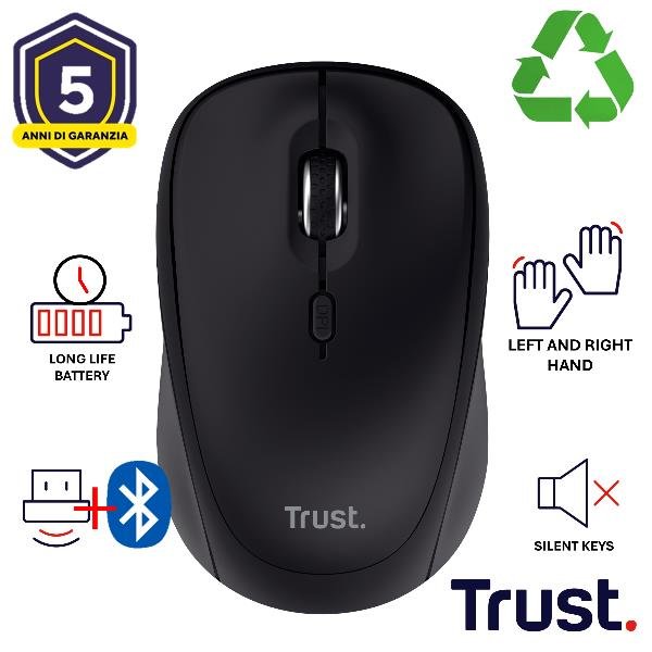 Trust YVI+ MOUSE WIRELESS (FINO A 3 DISPOSITIVI …
