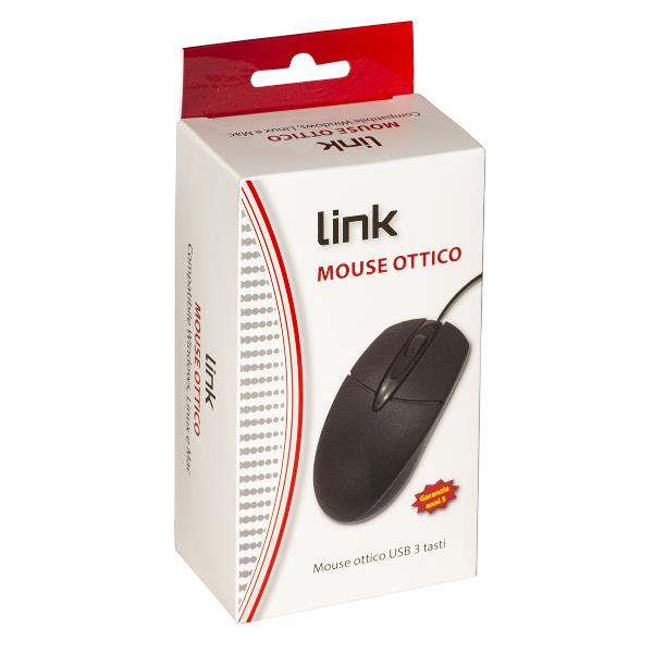 LINK MOUSE OTTICO USB 3 TASTI 1200 DPI …