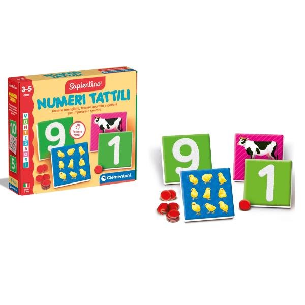 CLEMENTONI MONTESSORI SAPIENTINO NUMERI TATTILI CON 10 TESSERE …