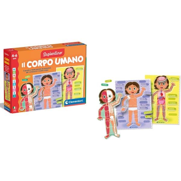CLEMENTONI SAPIENTINO MONTESSORI IL CORPO UMANO CON 3 …