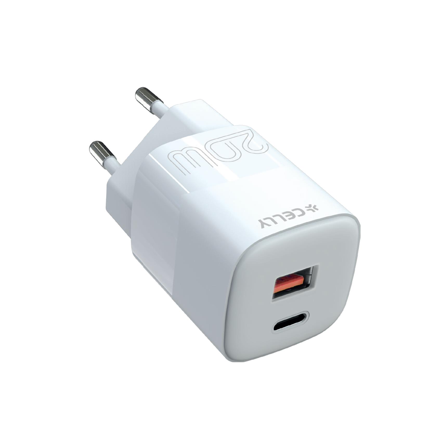 Celly USB-A USB-C Wall Charger 20W PRO POWER