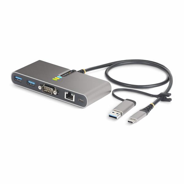 StarTech.com 2-Port USB-C/USB-A Hub with GbE and RS232 …