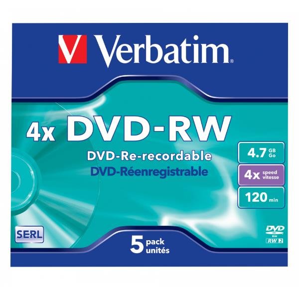 Verbatim - Scatola 5 DVD-RW - Jewel Case …