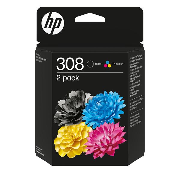 HP 308 TRI PACK NERO GIALLO CIANO MAGENTA …