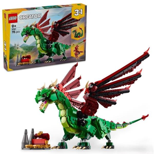 LEGO CREATOR 3 IN 1 DRAGO MEDIEVALE TRASFORMABILE …