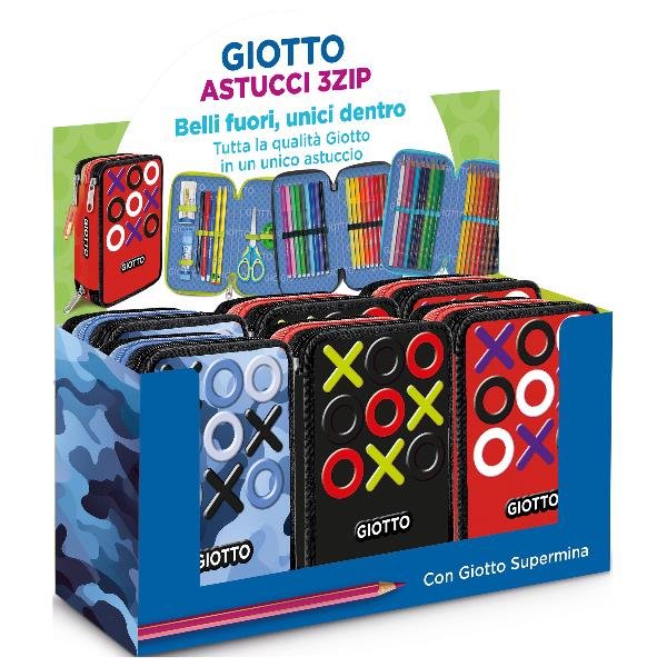 GIOTTO ESPOSITORE ASTUCCIO 3 SCOMPARTI CHIUSURA A ZIP …