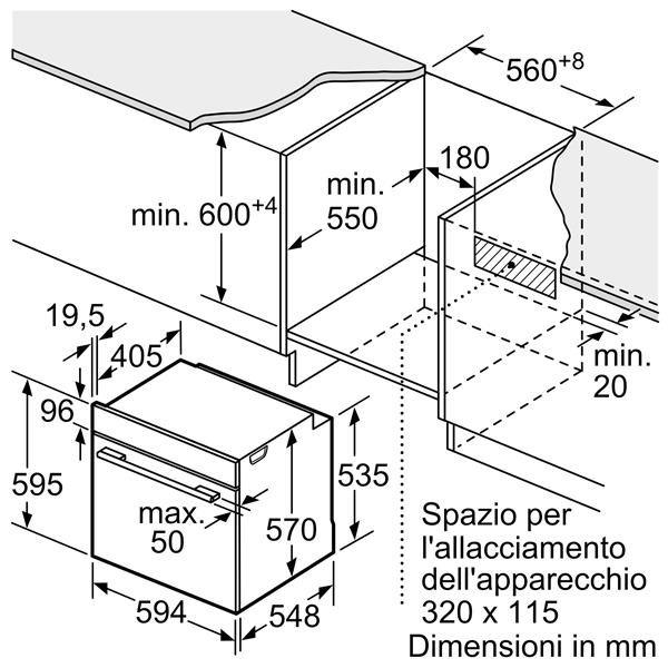 Bosch forno a vapore 60cm nero