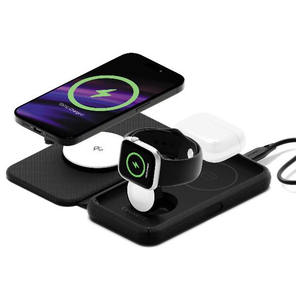 Cygnett Caricabatterie wireless 3 in 1 MagTravel Qi2.0