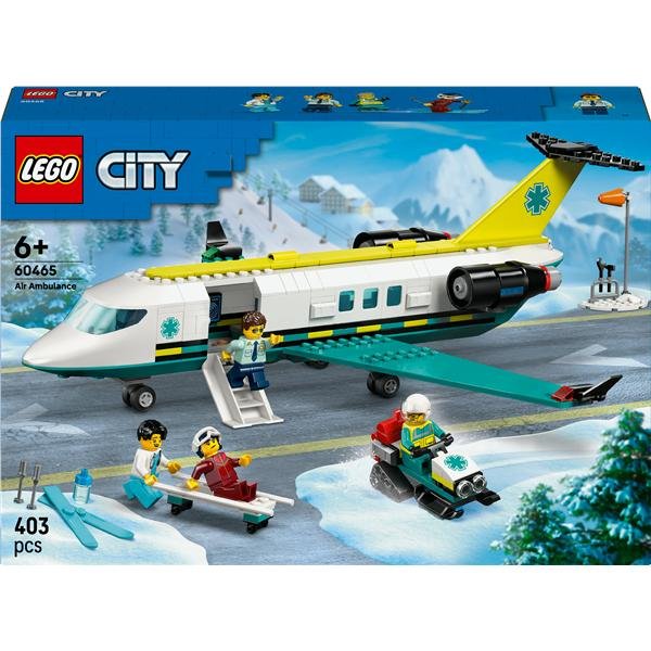 LEGO CITY AEREO AMBULANZA DI EMERGENZA CON GATTO …