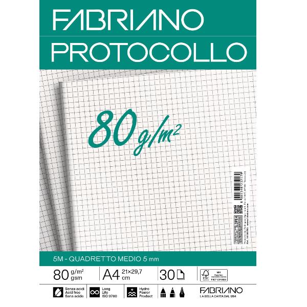 Fabriano CARTA PROTOCOLLO A4 80g 30ff - RIG …