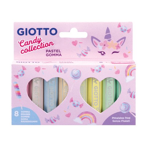 GIOTTO CANDY COLLECTION GOMMA SUPER TRENDY COLORI PASTELLO …