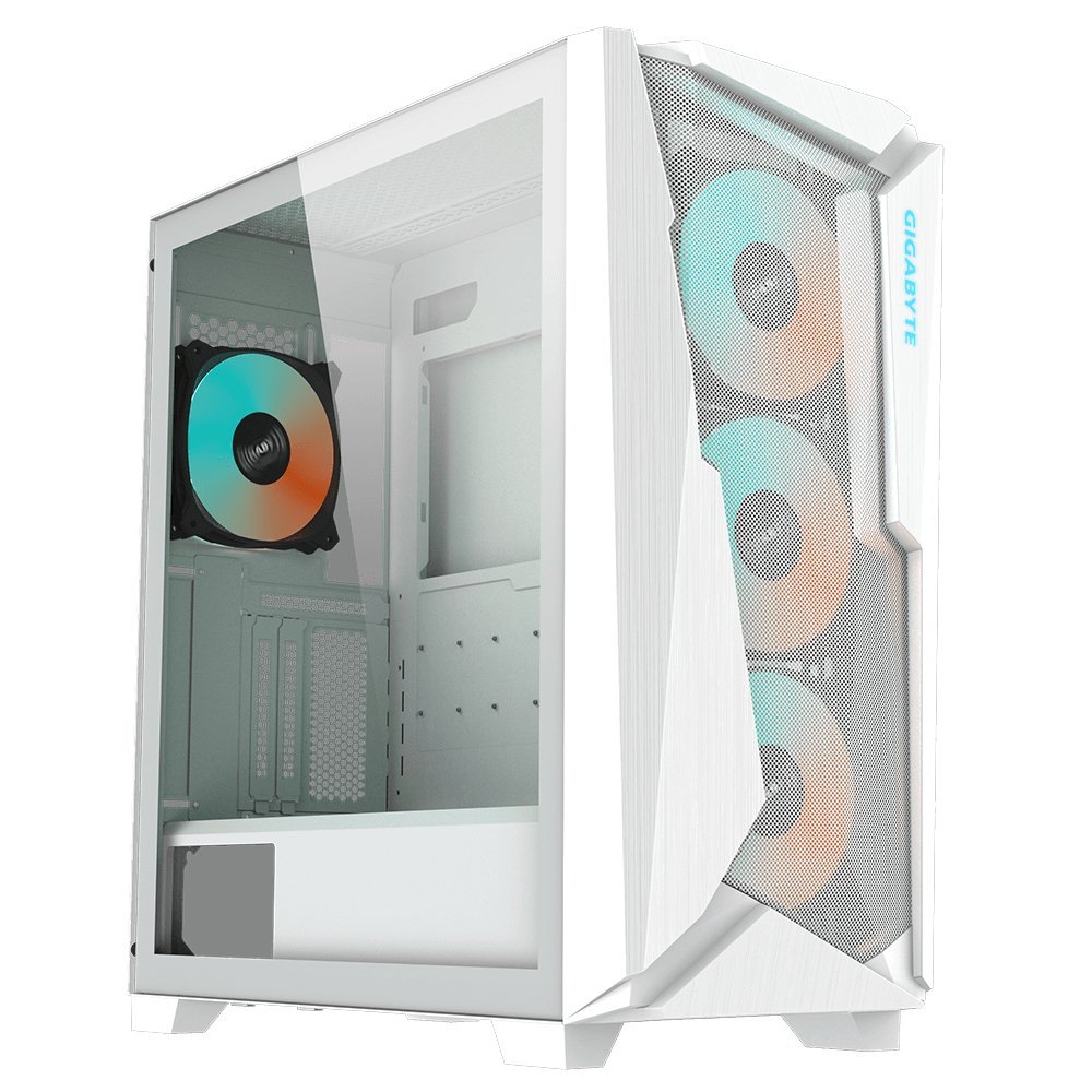 Gigabyte C301 GLASS WHITE computer case Midi Tower …