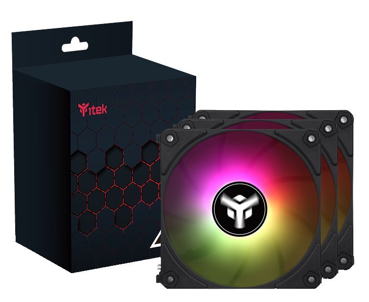 iTek Kit 3x Ventole UW12 Black, ARGB, PWM …