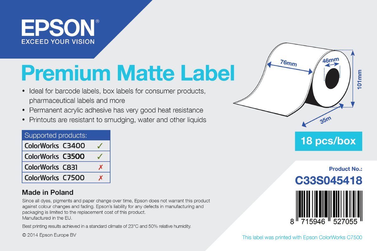 S045418 ROTOLO ETICH.76MM X 35M