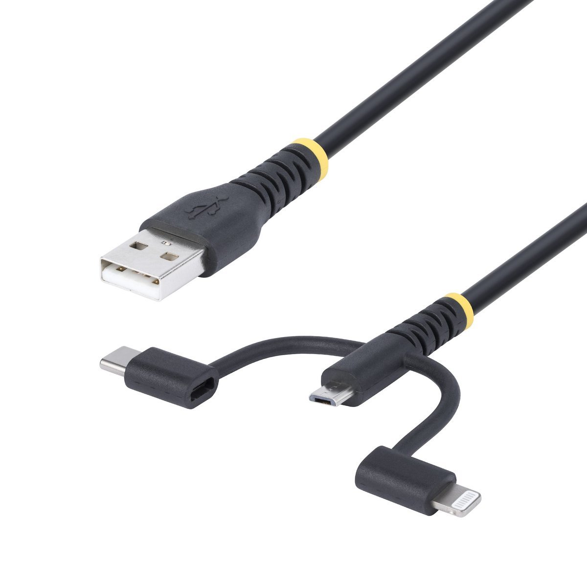 StarTech.com 3.3ft USB Multi Charging Cable, Lightning/Micro-USB/Type-C - …