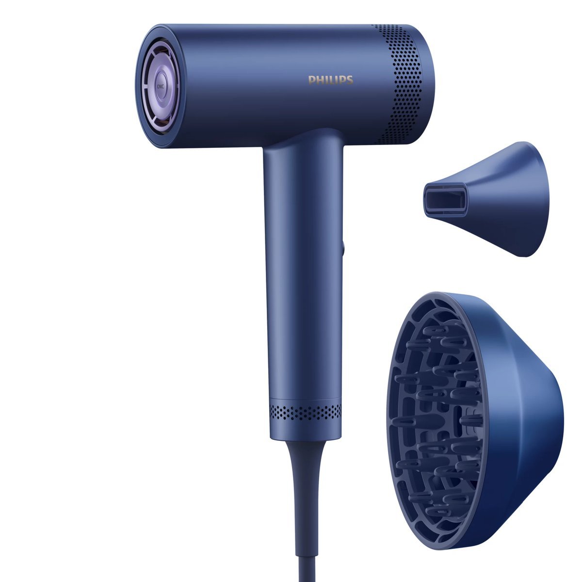 PHILIPS ASCIUGACAPELLI SENSE IQ 1400W IONI BLUE MOTORE …