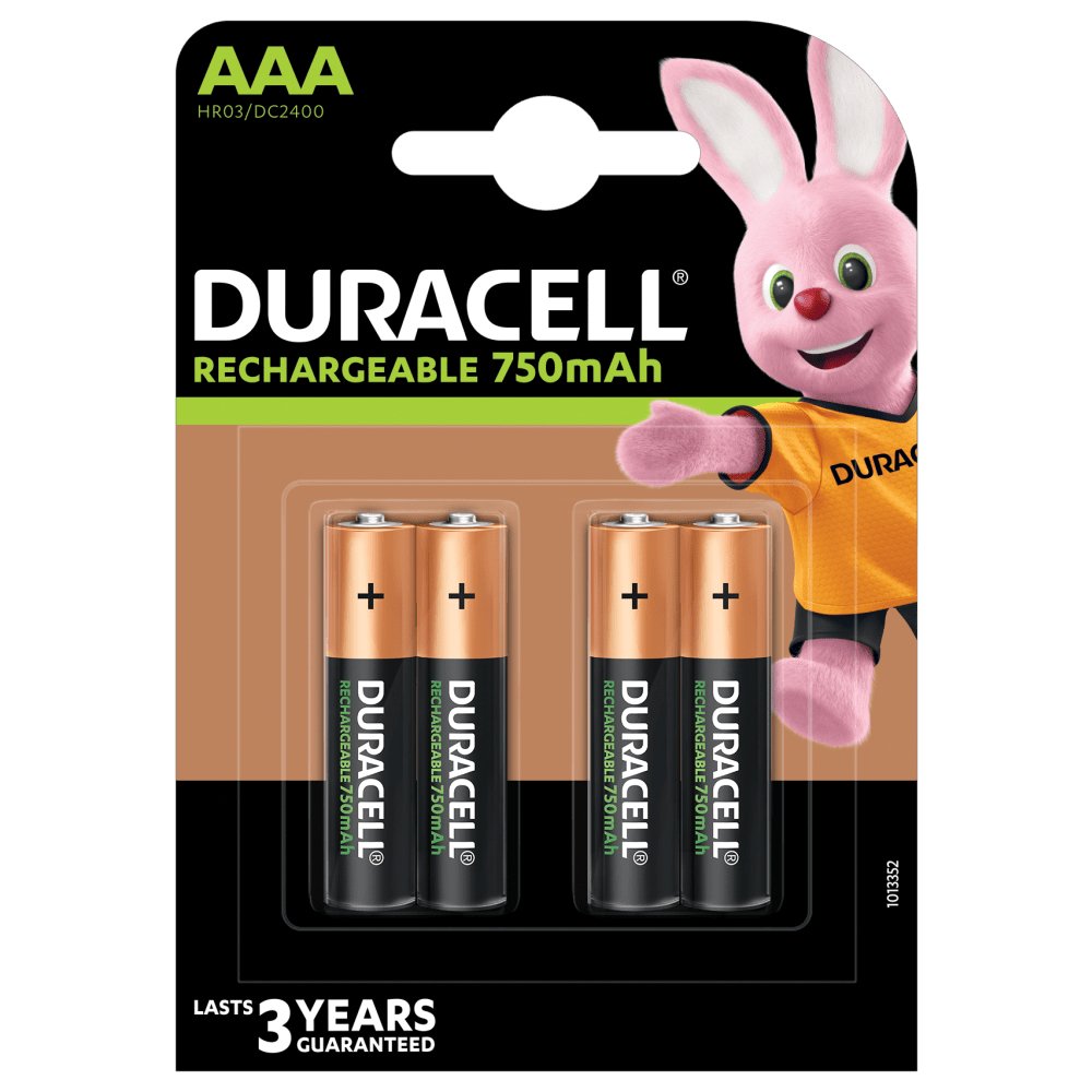 DURACELL RECHARGEABLE HR3/DX2400 AAA 750MAH