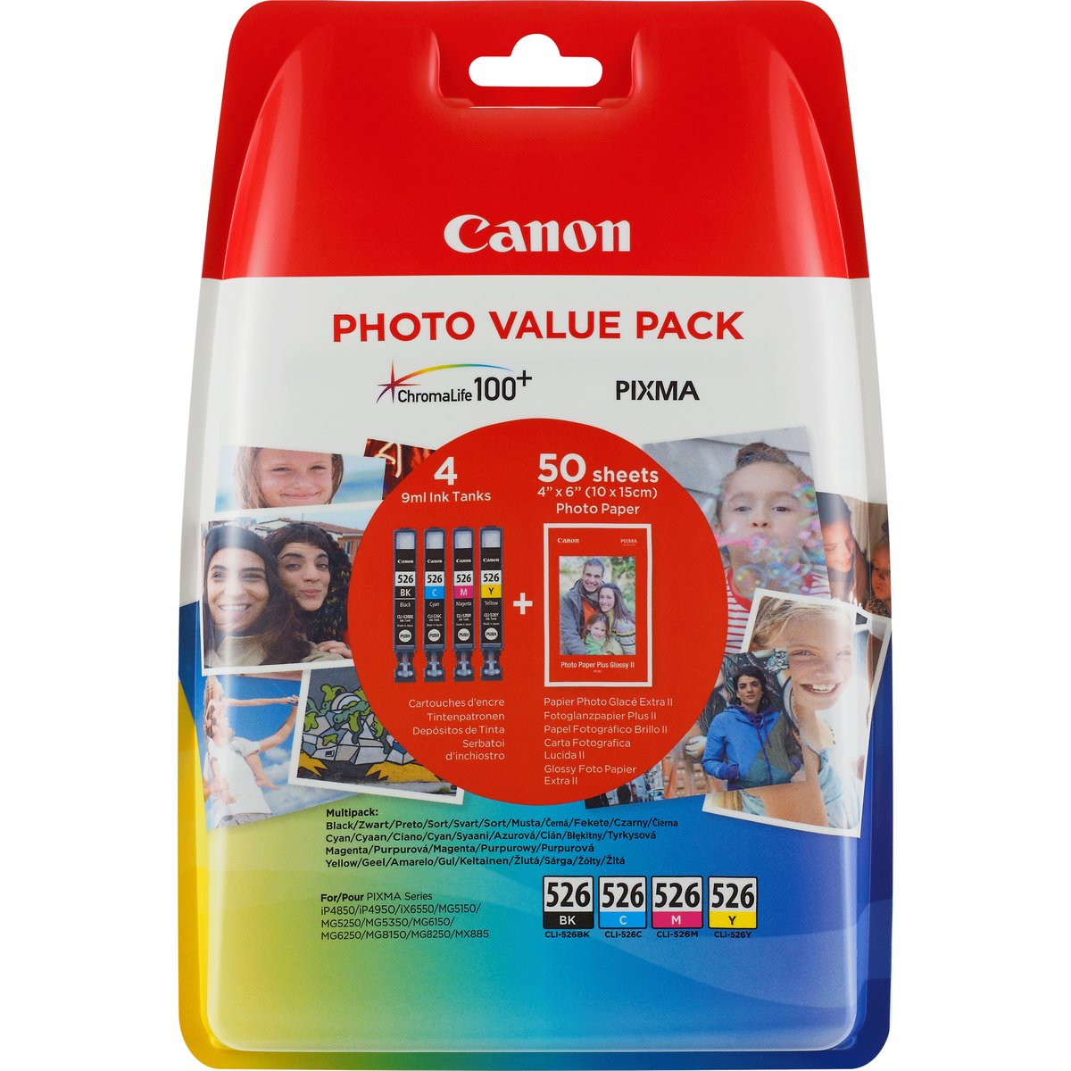 Canon CLI-526 C/M/Y/BK Photo Value Pack - Confezione …