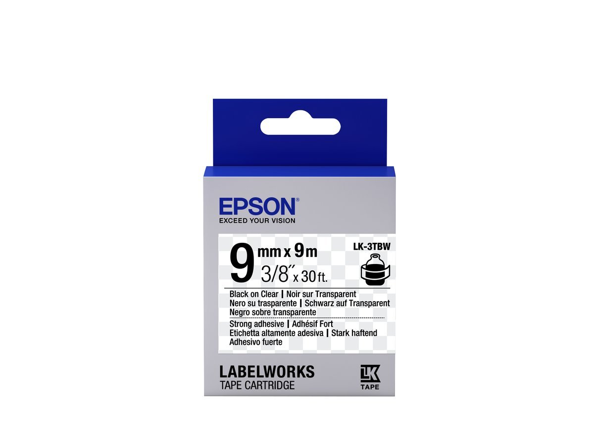 EPSON NASTRO LK3TBW STRNG NERO/TRASP9X9