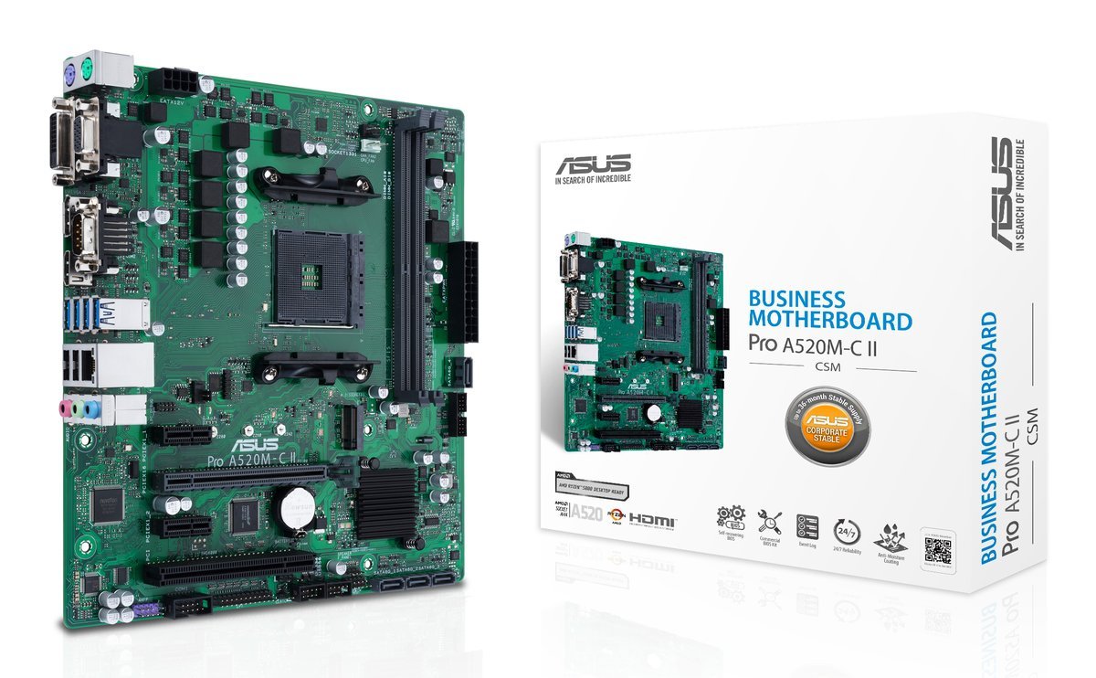 ASUS PRO A520M-C II/CSM AMD A520 Socket AM4 …