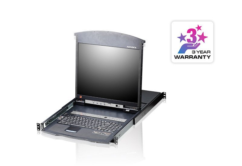 ATEN 8-PORT CAT 5 DUAL RAIL 17" LCD …