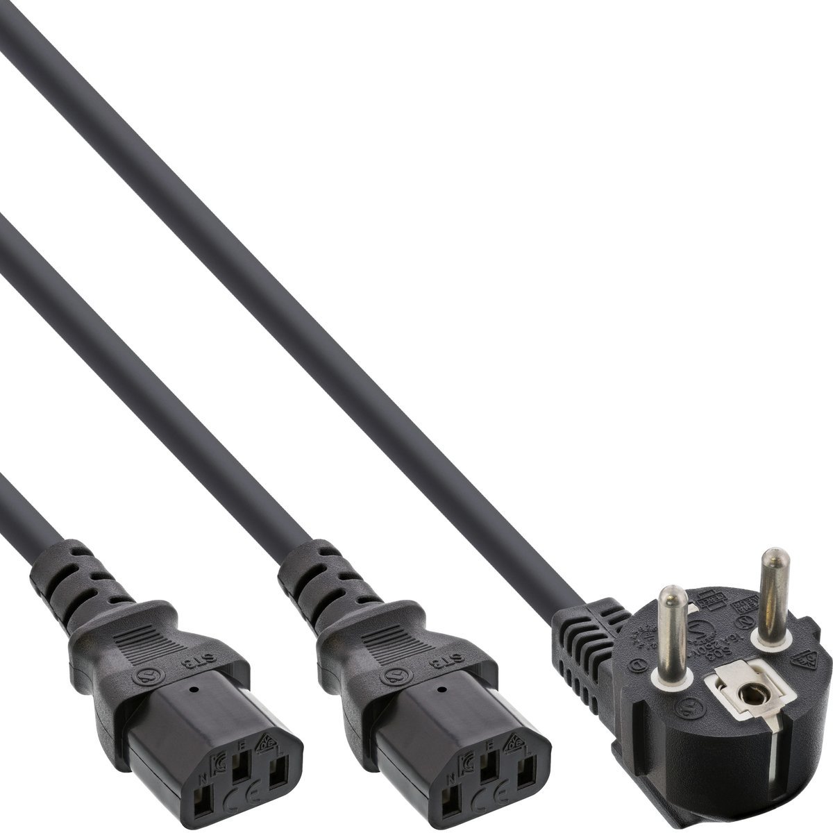 InLine Cavo alimentazione Y da 1x SchuKo a …