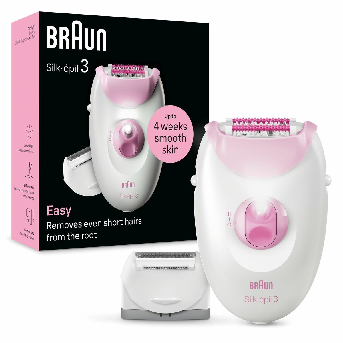 EPILATORE SILK EPIL 3 WHITE E PINK SE3 …