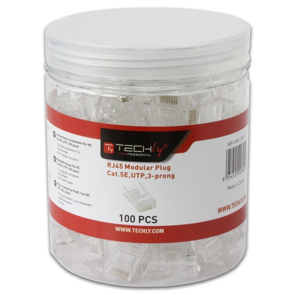 Techly IWP-JAR-C5RTY Connettore RJ45 8P/8C Cat5e UTP, Filo, …