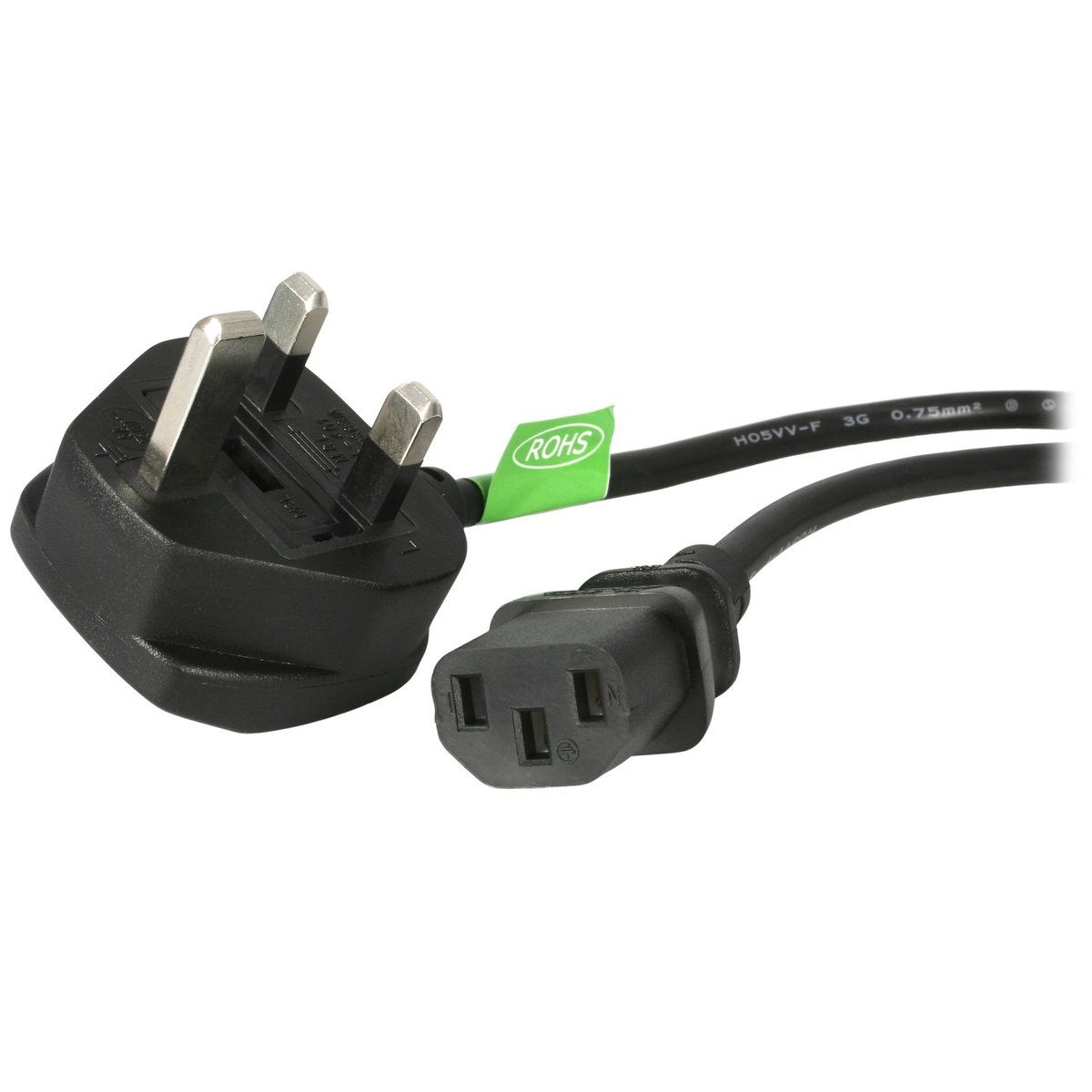 StarTech.com 3ft (1m) UK Computer Power Cable, BS …