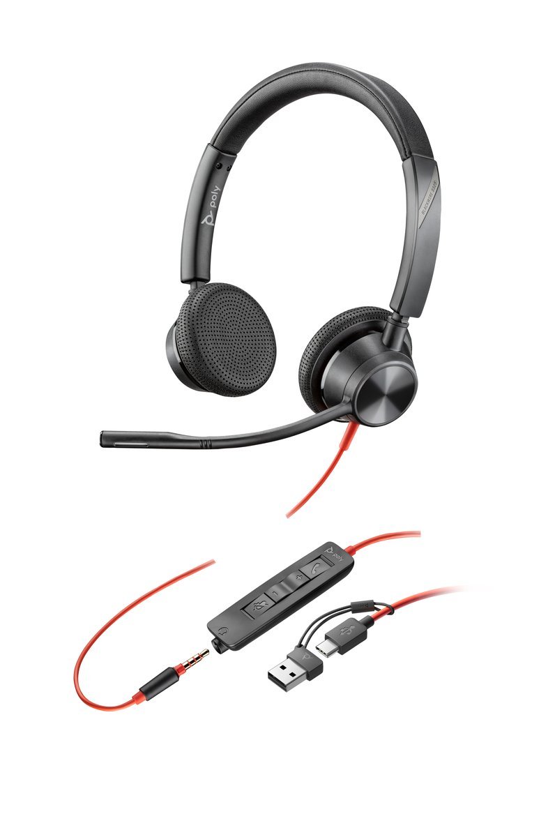 HP Poly Blackwire 3325 Stereo USB-C Headset +3.5mm …